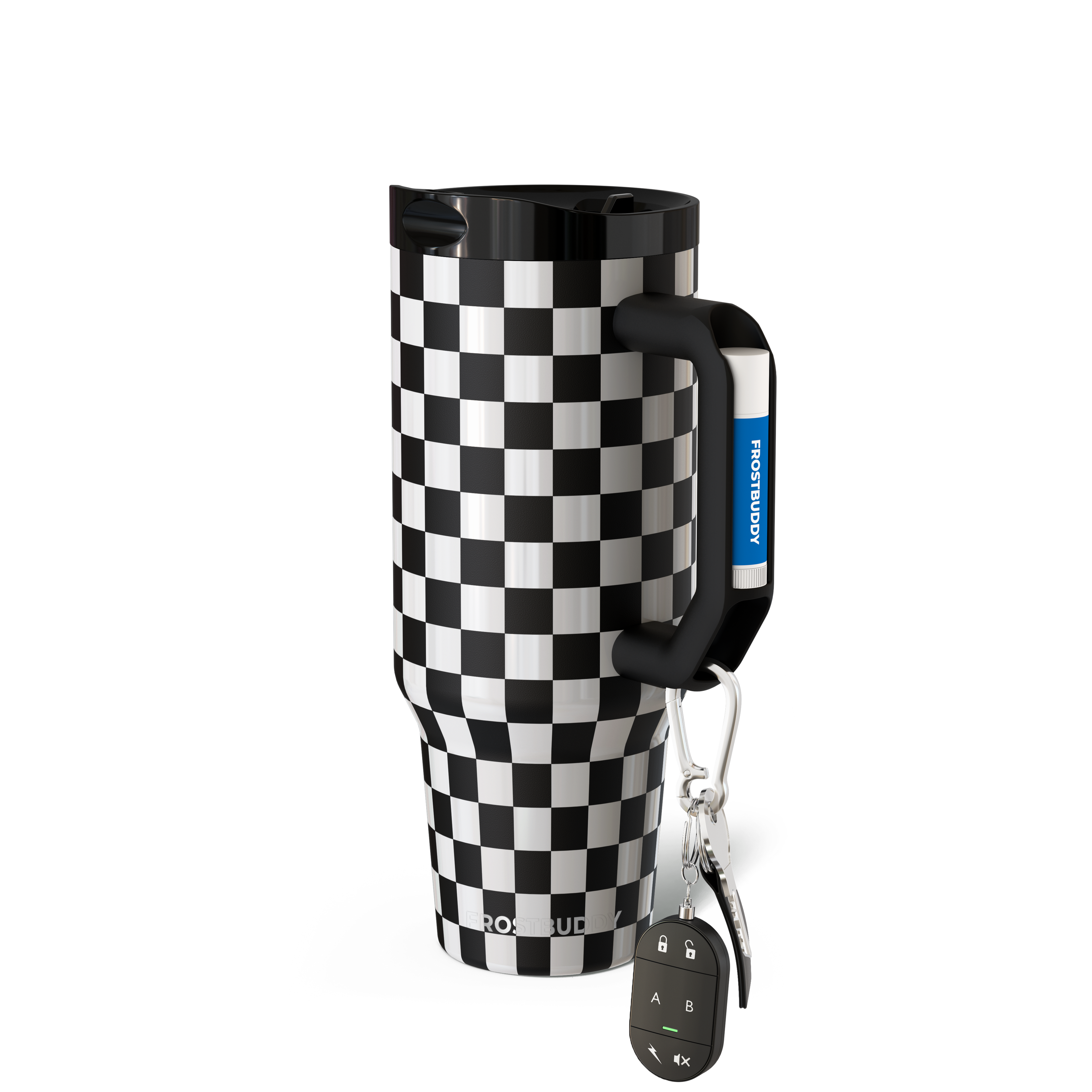 Thicc Buddy 40oz | Black & White Checkered